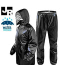 Polyester Solid Rainsuit for Men (Black, L)